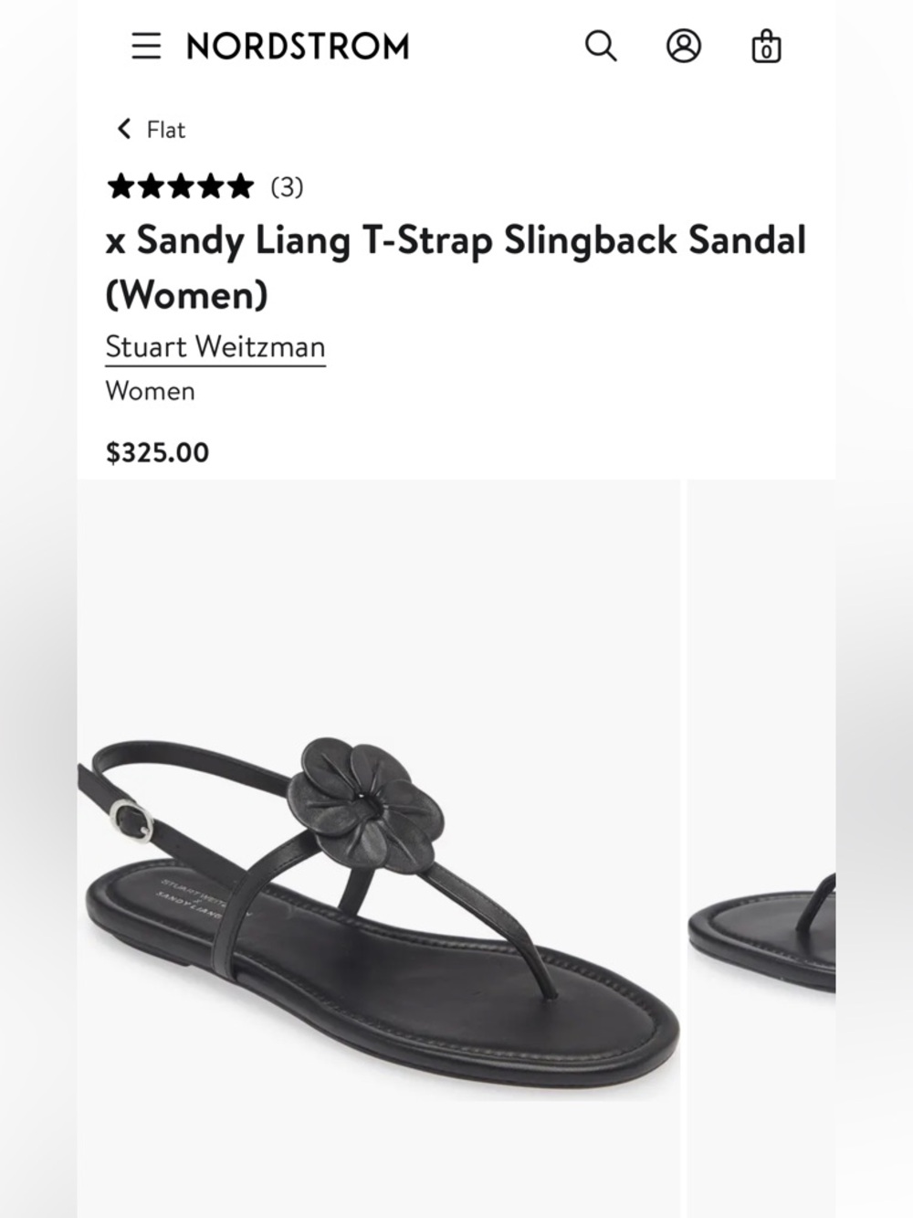 NIB Stuart Weitzman x Sandy Liang T-Strap Slingback Sandal size 6 $325 - Picture 3 of 11